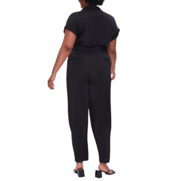 MIDNITE BLACK SATIN ☆ COLLAR NECK ☆ JUMPSUIT ☆ NWT - Picture 7 of 9